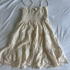 American Eagle Cream babydoll mini dress